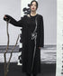 Line Art Embroidery Long Dress